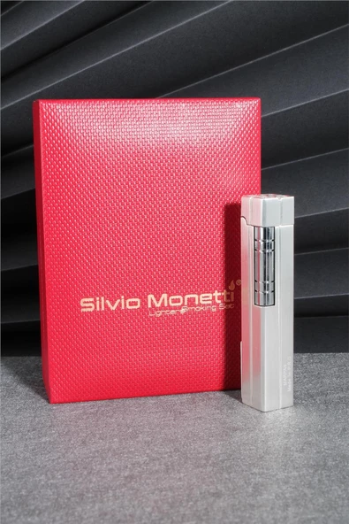 Silvio Monetti  Gümüş Renk Kapaklı Özel Tasarım Gazlı Çakmak  24CSM901TR03 - Resim 2