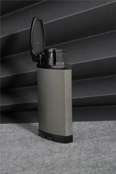 Silvio Monetti  Gri Renk Özel Tasarım Gazlı Çakmak  24CSM906MR06 - Resim 3