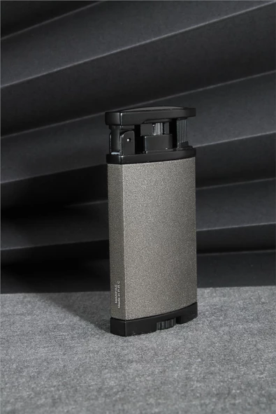 Silvio Monetti  Gri Renk Özel Tasarım Gazlı Çakmak  24CSM906MR06 - Resim 2