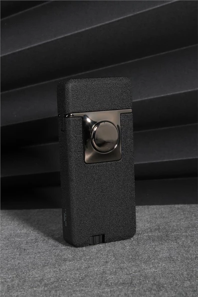 Silvio Monetti  Siyah Renk Pürmüzlü Ve Alevli Çift Başlıklı Düğmeli Gazlı Çakmak  24CSM868TR01 - Resim 2