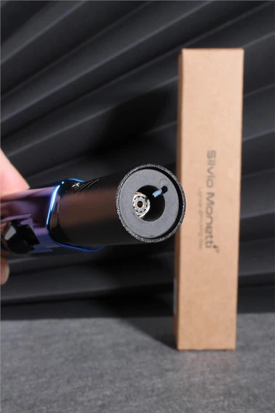 Silvio Monetti  Mavi Renk Özel Tasarım Pürmüz Gazlı Çakmak  24CSM876MR01 - Resim 2