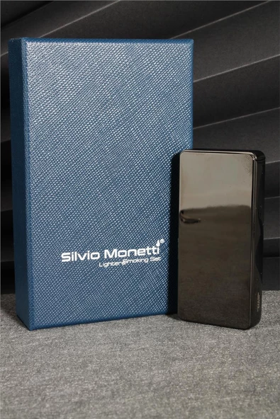 Silvio Monetti  Siyah Renk Kapaklı Pürmüz Gazlı Çakmak  24CSM890MR01 - Resim 2