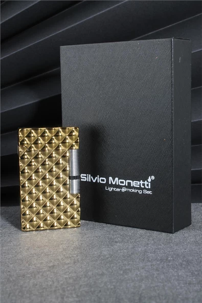 Silvio Monetti  Altın Renk Özel Tasarım Kapaklı Gazlı Çakmak  24CSM874MR03 - Resim 3