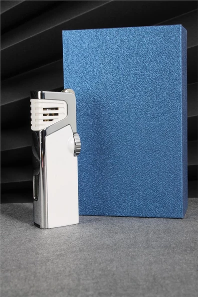 Silvio Monetti  Beyaz Renk Üç Pürmüzlü Vanalı Gazlı Çakmak  24CSM692TR03 - Resim 3