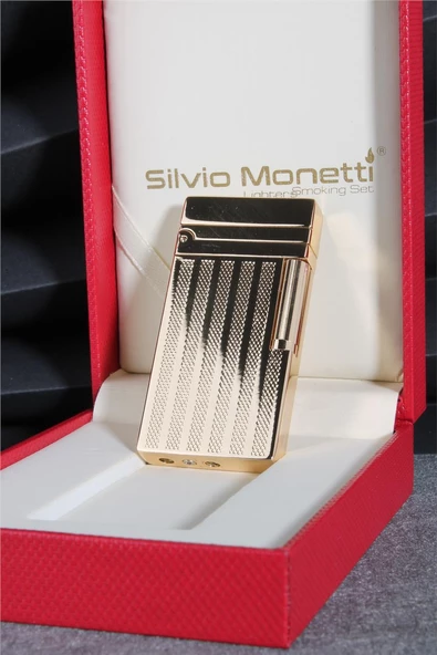 Silvio Monetti  Altın Renk Kapaklı Özel Tasarım Gazlı Çakmak  24CSM900TR02 - 3