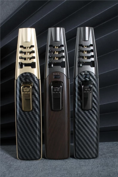 Silvio Monetti  Siyah Renk Güçlü Karbon Desen Metal Başlık Pürmüz Gazlı Çakmak  24CSM898MR01 - Resim 7