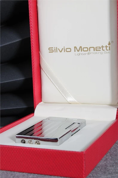 Silvio Monetti  Gümüş Renk Kapaklı Özel Tasarım Gazlı Çakmak  24CSM900TR04 - Resim 4