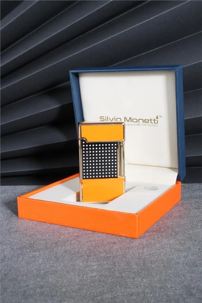 Silvio Monetti  Turuncu Renk Kapaklı Pürmüz Gazlı Çakmak  24CSM899TR01 - Resim 4