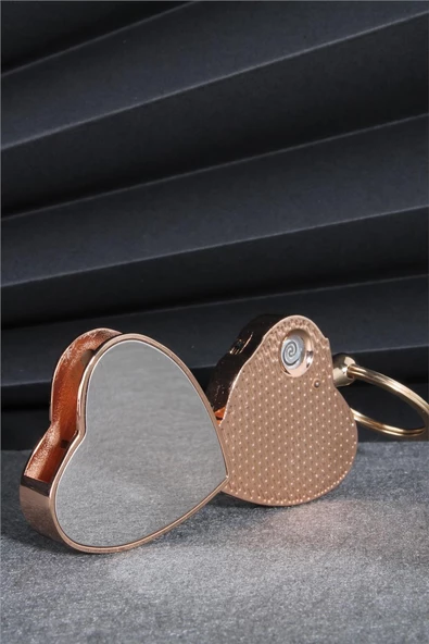 Silvio Monetti  Gümüş Renk Kalp Şeklinde Özel Tasarım Kaydırmalı Anahtarlıklı Şarjlı Çakmak  24CSM878USBR03 - Resim 3