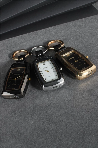 Silvio Monetti  Gümüş Renk Saatli Anahtarlık Usb Şarjlı Çakmak  24CSM894USBR01 - Resim 4