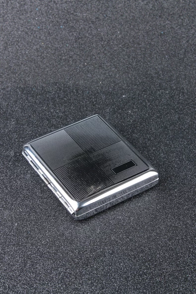 Silvio Monetti Kare Gümüş Desenli Metal Sigara Tabakası SMTBKCB001R1 - 2
