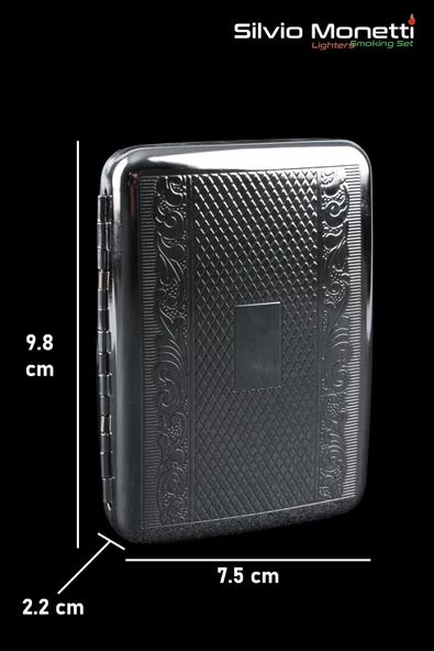 Silvio Monetti Desenli Metal Sigara Tabakası SMTBKCB007R2 - Resim 6