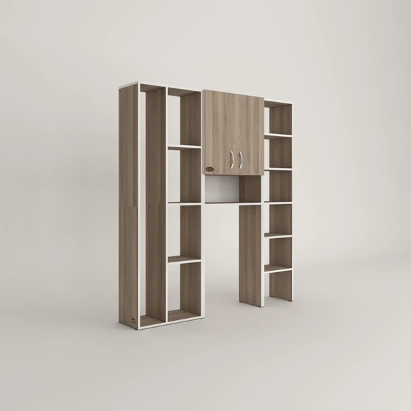 Kenzlife çamaşır makinesi dolabı sinemmega crd 180*156*30 banyo kapaklı arkalıklı raflı - Resim 3