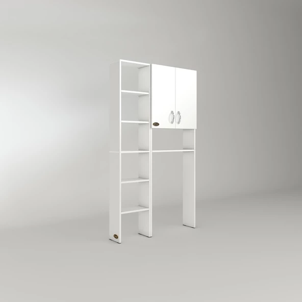 Kenzlife çamaşır makinesi dolabı veronikamaksmdf byz 180*096*20 % 100 MDF full Mdf banyo arkalıksız raflı - Resim 3