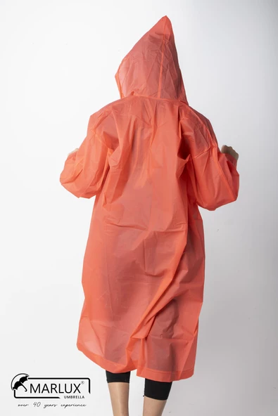 Kadın Erkek Yağmurluk Kapüşonlu Çıtçıtlı Eva Turuncu Yağmurluk M21MRC881R14 - 4
