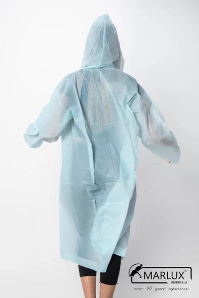 Kadın Erkek Yağmurluk Kapüşonlu Çıtçıtlı Eva Bebe Mavi Yağmurluk M21MRC881R10 - 3