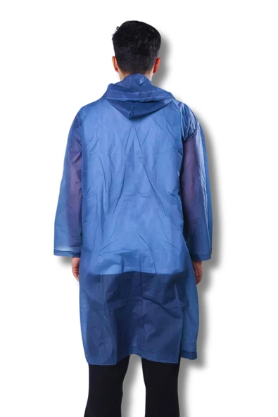 By Marine Kadın Erkek Yağmurluk Kapüşonlu Çıtçıtlı Eva Lacivert Yağmurluk BYMMRC881R04 - 4