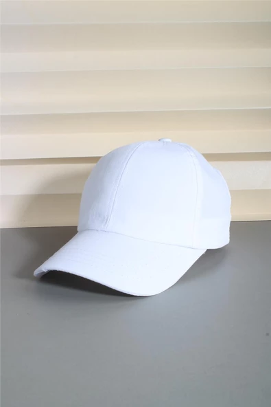 Cappello Beyaz Spor Şapka Unisex Arkası Cırtlı Ayarlanabilir 24SAPKADUZ