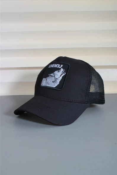 Cappello Siyah Spor Hayvan Figürlü Kurt Şapka Unisex Arkadan Ayarlanabilir Şapka 24SAPKAKU