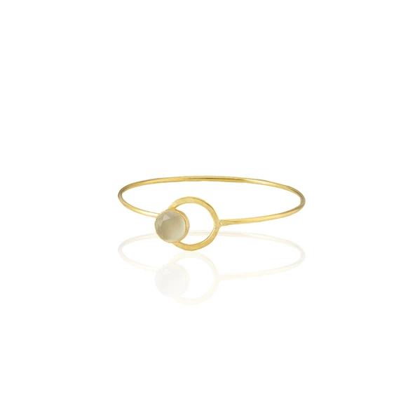 Kadir Jewellery 22 Ayar Altın Kaplama El İşçiliği Zirkon Taşlı Kadın Kelepçe Bilezik - 12