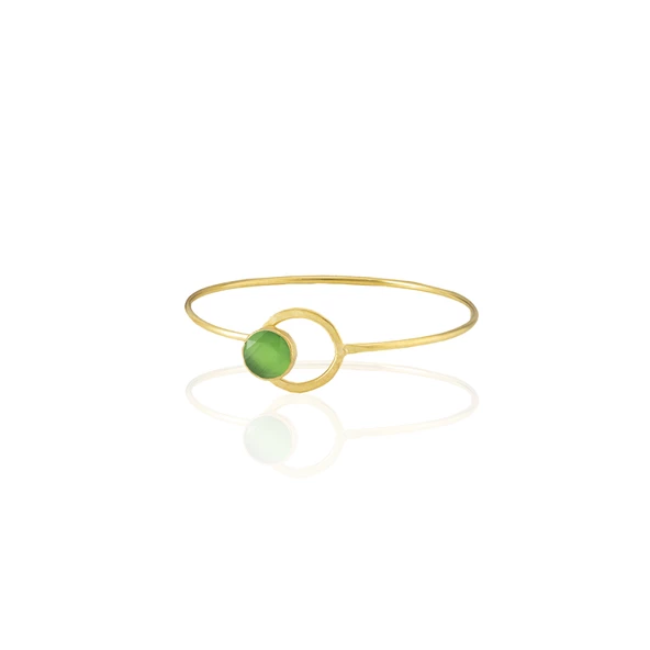 Kadir Jewellery 22 Ayar Altın Kaplama El İşçiliği Zirkon Taşlı Kadın Kelepçe Bilezik - 3