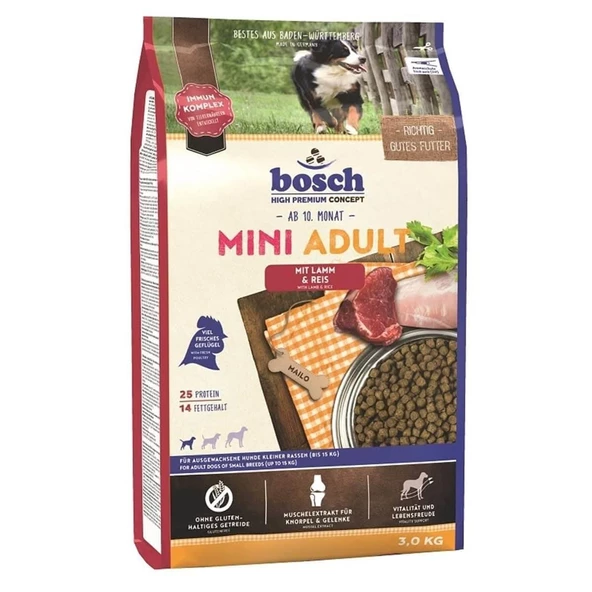 Bosch Mini Kuzulu Küçük Irk Yetişkin Köpek Maması 3 kg