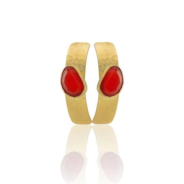 Kadir Jewellery 22 Ayar Altın Kaplama Vintage Küpe -El İşçiliği Ve Hipoalerjenik Küpe - Resim 11