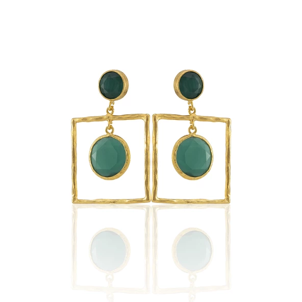 Kadir Jewellery 22 Ayar Altın Kaplama Kadın Sallantılı Küpe -El İşçiliği Ve Hipoalerjenik Küpe-E85 - 2
