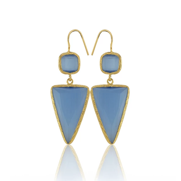 Kadir Jewellery 22 Ayar Altın Kaplama Kadın Sallantılı Küpe -El İşçiliği Ve Hipoalerjenik Küpe - Resim 12