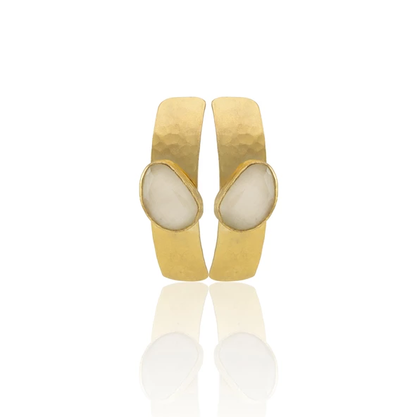 Kadir Jewellery 22 Ayar Altın Kaplama Vintage Küpe -El İşçiliği Ve Hipoalerjenik Küpe - Resim 9