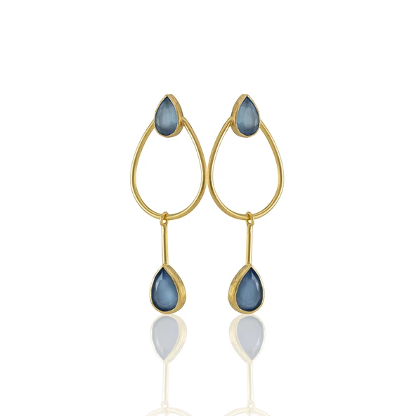 Kadir Jewellery 22 Ayar Altın Kaplama Kadın Sallantılı Küpe -El İşçiliği Ve Hipoalerjenik Küpe-E85 - 12