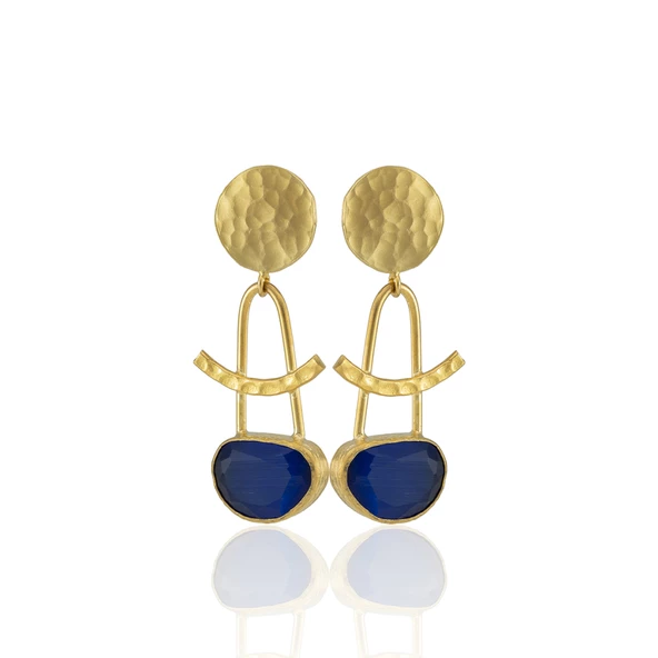 Kadir Jewellery 22 Ayar Altın Kaplama Vintage Küpe -El İşçiliği Ve Hipoalerjenik Küpe - Resim 9