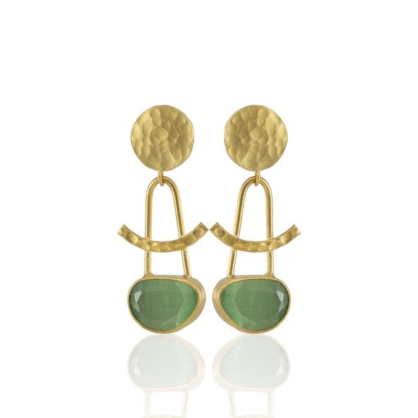 Kadir Jewellery 22 Ayar Altın Kaplama Vintage Küpe -El İşçiliği Ve Hipoalerjenik Küpe - Resim 4