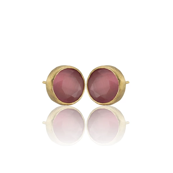 Kadir Jewellery 22 Ayar Altın Kaplama Kadın Minimal Küpe -El İşçiliği Ve Hipoalerjenik Küpe - Resim 5