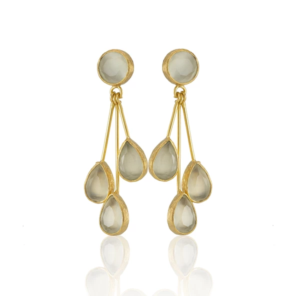 Kadir Jewellery 22 Ayar Altın Kaplama Vintage Küpe -El İşçiliği Ve Hipoalerjenik Küpe - Resim 12