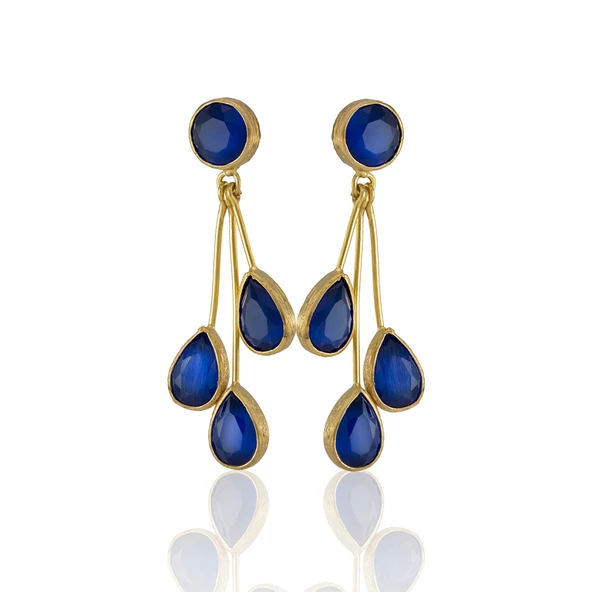 Kadir Jewellery 22 Ayar Altın Kaplama Vintage Küpe -El İşçiliği Ve Hipoalerjenik Küpe - Resim 5