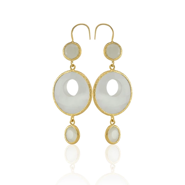 Kadir Jewellery 22 Ayar Altın Kaplama Kadın Sallantılı Küpe -El İşçiliği Ve Hipoalerjenik Küpe - Resim 12