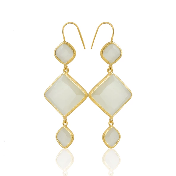 Kadir Jewellery 22 Ayar Altın Kaplama Kadın Sallantılı Küpe -El İşçiliği Ve Hipoalerjenik Küpe - Resim 12