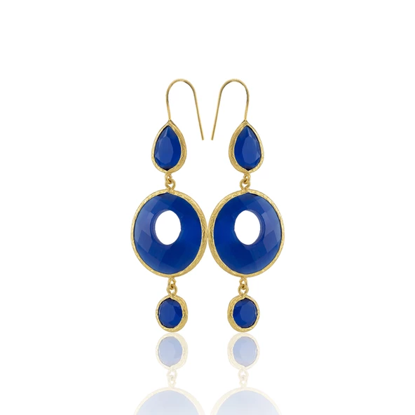 Kadir Jewellery 22 Ayar Altın Kaplama Kadın Sallantılı Küpe -El İşçiliği Ve Hipoalerjenik Küpe - Resim 9