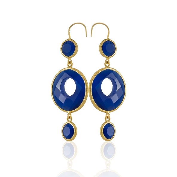 Kadir Jewellery 22 Ayar Altın Kaplama Kadın Sallantılı Küpe -El İşçiliği Ve Hipoalerjenik Küpe - Resim 9