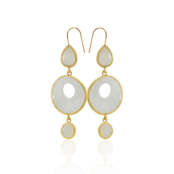 Kadir Jewellery 22 Ayar Altın Kaplama Kadın Sallantılı Küpe -El İşçiliği Ve Hipoalerjenik Küpe - Resim 12