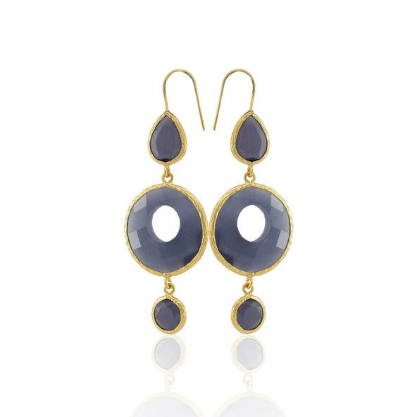 Kadir Jewellery 22 Ayar Altın Kaplama Kadın Sallantılı Küpe -El İşçiliği Ve Hipoalerjenik Küpe - Resim 11