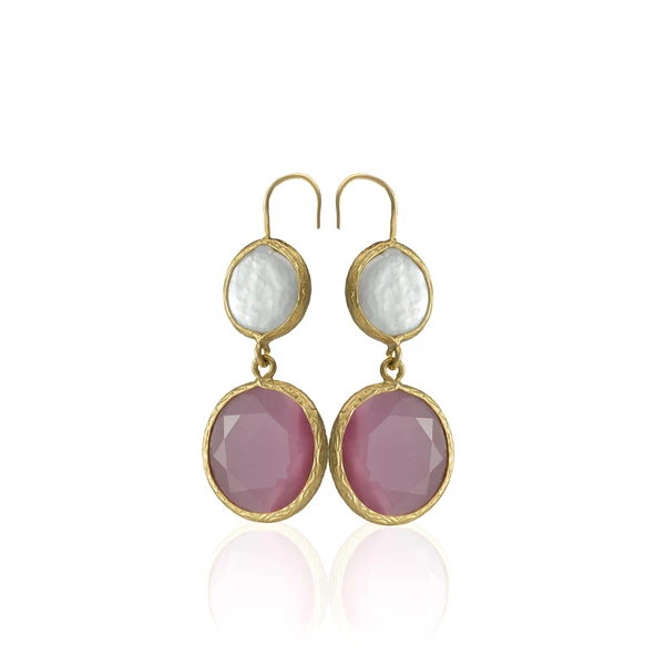 Kadir Jewellery 22 Ayar Altın Kaplama Kadın İnci Küpe -El İşçiliği Ve Hipoalerjenik Küpe - Resim 6