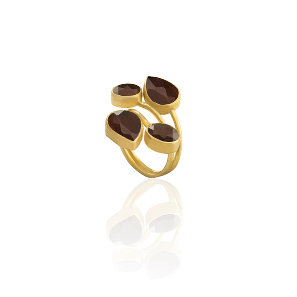 Kadir Jewellery 22 Ayar Altın Kaplama Zirkon Taşlı Kadın Vintage Yüzük - Resim 5