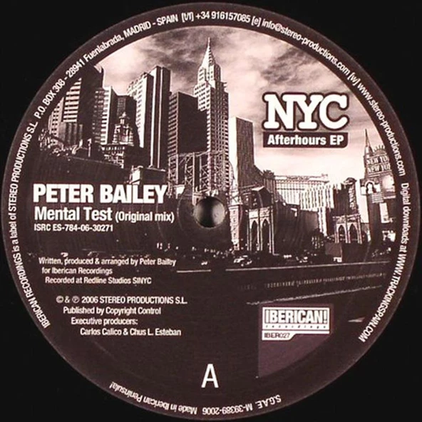 Peter Bailey / Richie Santana – NYC Afterhours EP - Tribal Hous Vinly Plak alithestereo