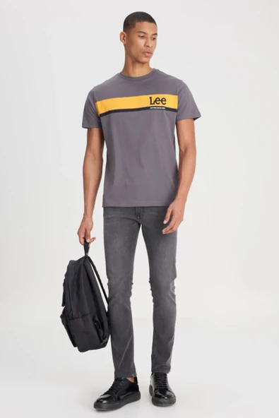 Lee L211034003 Antrasit Erkek Luke Slim Fit Dar Kesim Normal Bel Daralan Paça Esnek Kot Pantolon - 3