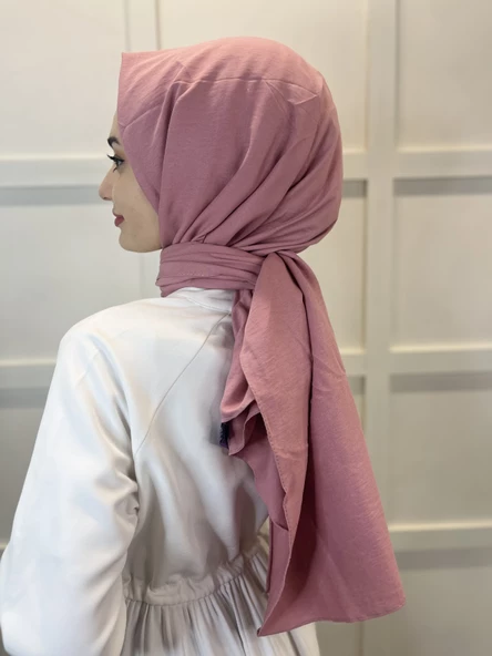 Pamuk Caz Şal, Eflatun Scarf Tek Renk Jazz Şal 1001  PUDRA - 3