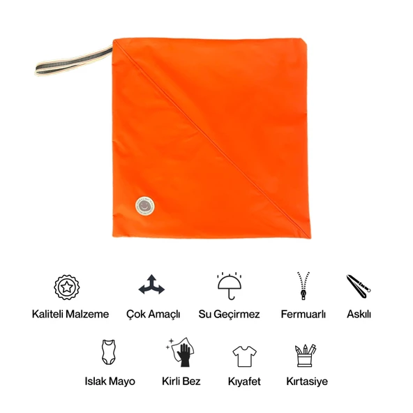 Kukita Su Geçirmez ,Islak, Kuru, Mayo, Kirli Temiz Kıyafet ve Bez, Kırtasiye Bebek ve Çocuk Çantası Çok Amaçlı Çanta 35c - 2