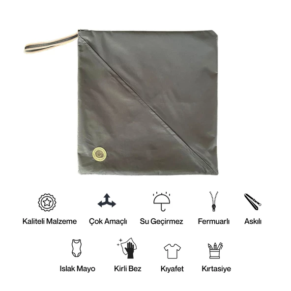 Kukita Su Geçirmez ,Islak, Kuru, Mayo, Kirli Temiz Kıyafet ve Bez, Kırtasiye Bebek ve Çocuk Çantası Çok Amaçlı Çanta 35c - 4