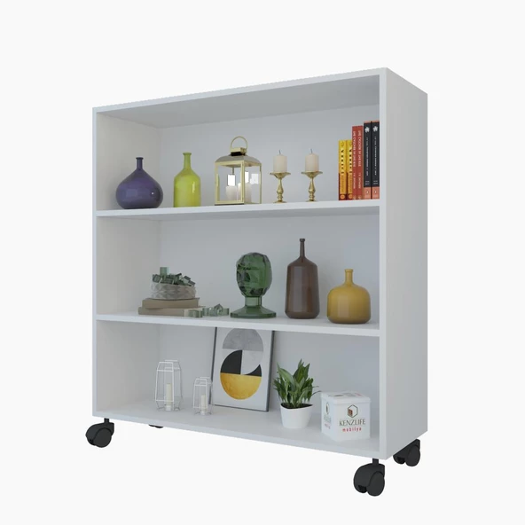 Kenzlife mutfak dolabı raziye 108*090*030 byz tekerlekli banyo evrak ofis ayakkabılık kiler